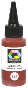 Enamel paint for glass (COE82,COE90,COE96) and ceramic,Color Line 121,maroon,ca. 62 g,item number 5200121.