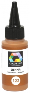 Enamel paint for glass (COE82,COE90,COE96) and ceramic,Color Line 122,sienna,ca. 62 g,item number 5200122.
