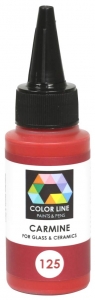 Enamel paint for glass (COE82,COE90,COE96) and ceramic,Color Line 125,carmine,ca. 62 g,item number 5200125.