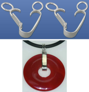 Donuthalter,innen ca. 17 x 6 mm,Gesamtlänge ca. 28 mm,925er Sterling Silber,2 Stücke,Artikelnummer 3420-2.