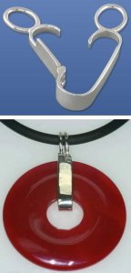 Donuthalter,innen ca. 17 x 6 mm,Gesamtlänge ca. 28 mm,925er Sterling Silber,1 Stück,Artikelnummer 3420.