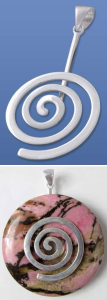 Donuthalter,Spirale,rund,Durchmesser ca. 25 mm,925er Sterling Silber,1 Stück,Artikelnummer 3421DP.