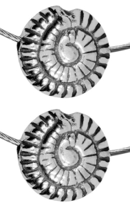 Zwischenteile,Ethno-Stil,925er Sterling Silber,Schnecken,Ø ca. 14 mm,2 Stücke,Art.Nr. 3827-2.