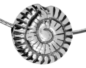 Intermediate part,ethno style,Sterling Silver,snail,Ø ca. 14 mm