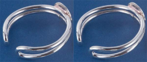 Fingerringe,verstellbar,doppelt,mit Klebefläche Durchmesser 8 mm,925er Sterling Silber,2 Stücke,Artikelnummer 3406-2.