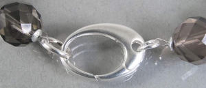 Closure,lobster claw-ring " Milano ",oval,diameter ca. 25 x 16 mm,925 Sterling Silver,item number 3463J (application example).