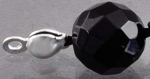 Click-capsule,outer diameter ca. 4 mm,with closed thread-hole,with closed ring,925 Sterling Silver,1 piece,item number 3506A (application example,closed).
