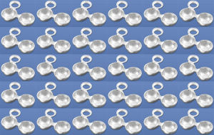 Click-capsules,outer diameter 4 mm,with semi-hole for thread,925 Sterling Silver,30 pieces,item number 3505C-30.