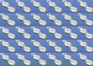 Click-capsules,outer diameter ca. 4 mm,with closed thread-hole,with closed ring,925 Sterling Silver,30 pieces,item number 3506A-30.