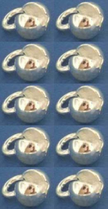 Klappkugeln,Durchmesser ca. 3,5 mm,mit Öse und Halbloch,925er Sterling Silber,10 Stücke,Artikelnummer 3501A-10.