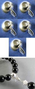 Zwischenteile,925er Sterling Silber,Kugeln,Ø ca. 6 mm,mit Öse zum Einhängen,5 Stücke,Artikelnummer 3898B-5.
