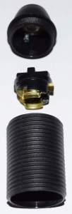 Socket,E14,plastic,black,three-part,max. 40 Watt,item number 2019010.(Details)