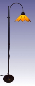 Stehleuchte,Leselampe,sonnenblumengelb,dunkelbraun
