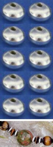 Zwischenteile,925er Sterling Silber,Linsen,flach,Ø ca. 4 mm,10 Stücke,Artikelnummer 3745B-10.