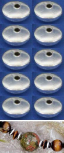 Zwischenteile,925er Sterling Silber,Linsen,flach,Ø ca. 6 mm,10 Stücke,Artikelnummer 3745D-10.