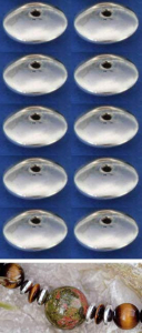 Zwischenteile,925er Sterling Silber,Linsen,flach,Ø ca. 8 mm,10 Stücke,Artikelnummer 3745F-10.