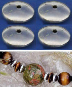 Zwischenteile,925er Sterling Silber,Linsen,flach,Ø ca. 12 mm,4 Stücke,Artikelnummer 3745K-4.