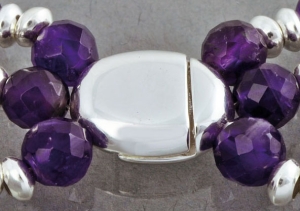 Magnetic lock,oval,width ca. 11 mm,length ca. 15 mm,925 Sterling Silver,item number 3495 (application example).