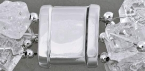 Magnetic lock " Carrée ",ca. 12 x 12 mm,3-row,925 Sterling Silver,item number 3508C (application example).