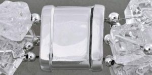 Magnetic lock " Carrée ",ca. 14 x 14 mm,3-row,925 Sterling Silver,item number 3508D (application example).