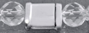 Magnetic lock " Carrée ",ca. 7 x 10 mm,1-row,925 Sterling Silver,item number 3507 (application example).