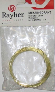 Messingdraht,Rayher,Durchmesser ca. 0,6 mm,Länge ca. 11 m,Artikelnummer 9211200.