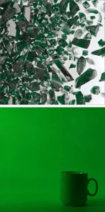 Oceanside Glass,frit,coarse,System 96,COE 96,transparent,dark green,code 125,ca. 100 g,item number 9770513.