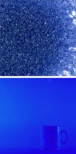 Oceanside Glass,frit,fine,System 96,COE 96,transparent,dark blue,code 136,ca. 100 g,item number 9670811.