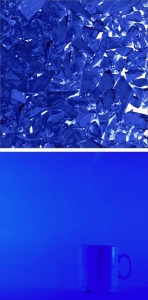 Oceanside Glass,frit,coarse,System 96,COE 96,transparent,dark blue,code 136,ca. 100 g,item number 9670813.
