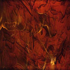 Oceanside Glass,COE 96,Sp 319-6 F,translucent,dark amber,wispy,ca. 30 x 30 cm,item number 9700120-30.