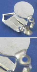 Ohrclip mit runder Klebefläche,Durchmesser 8 mm,und Öse,925er Sterling Silber,1 Stück,Artikelnummer 3721H.
