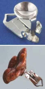 Ohrclip mit Klebefläche,mit Schale,Durchmesser ca. 6,5 mm,925er Sterling Silber,1 Stück,Artikelnummer 3722B.