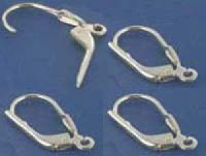 Ohrhaken mit Öse und Klappbügel,Länge ca. 17 mm,925er Sterling Silber,4 Stücke,Artikelnummer 3684-004.