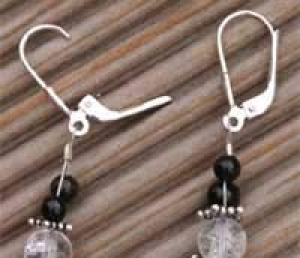 Ear hooks with loop and clickbow,length ca. 17 mm,925 Sterling Silver,1 pair,item number 3684 (application example).