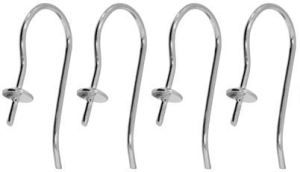 Ear hooks,fish hooks with cap and pin for glueing,925 Sterling Silver,4 pieces,item number 3688ER.-004.