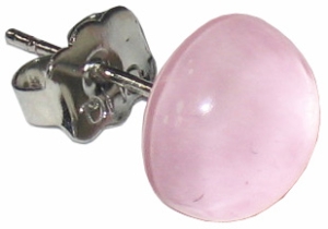 Ohrstecker,925er Sterling Silber,mit handgemachtem Glasstein,Durchmesser ca. 10 mm,pastell rosa,1 Paar,Artikelnummer 22225600,in unserem eigenen Atelier gefertigt.Carmen Harusta,Glasinsel ®,Göttingen,Deutschland.