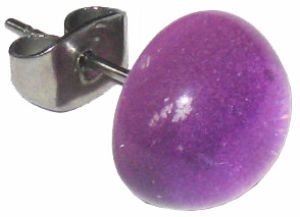 Ohrstecker,925er Sterling Silber,mit handgemachtem Glasstein,Durchmesser ca. 10 mm,violett,1 Paar,Artikelnummer 22226580,in unserem eigenen Atelier gefertigt.Carmen Harusta,Glasinsel ®,Göttingen,Deutschland.