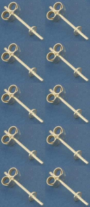 Ohrstecker mit Platte,Ø ca. 3 mm,und Stift,925er Sterling Silber,10 Stücke,Artikelnummer 3689-10.