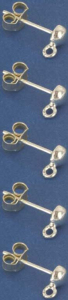 Ohrstecker mit Halbkugel,Ø ca. 3,5 mm,und Öse,925er Sterling Silber,5 Stücke,Artikelnummer 3715A-5.