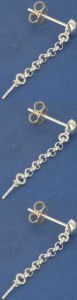Ohrstecker mit Halbkugel,Ø ca. 4 mm,Kette und Stift,925er Sterling Silber,3 Stücke,Artikelnummer 3715E-3.