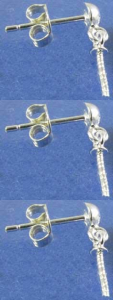Ohrstecker mit Halbkugel,Ø ca. 4 mm,und Stift,925er Sterling Silber,3 Stücke,Artikelnummer 3715I-3.