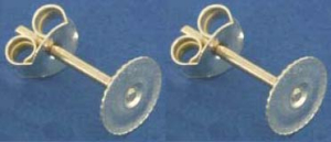 Ohrstecker mit Klebefläche,mit Platte,Ø ca. 8 mm,925er Sterling Silber,2 Stücke,Artikelnummer 3717E-2.