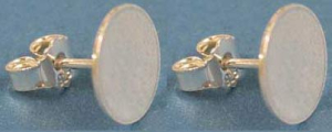 Ear studs with glueing area,with flat board,Ø ca. 10 mm,Sterling Silver,2 pieces,item number 3717F-2.