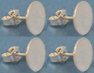 Ohrstecker mit Klebefläche,mit Platte,Ø ca. 10 mm,925er Sterling Silber,4 Stücke,Artikelnummer 3717F-4.