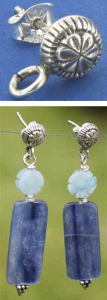 Ohrstecker " Blume ",Ø ca. 8 mm,offene Öse,925er Sterling Silber,1 Stück,Artikelnummer 3718A.