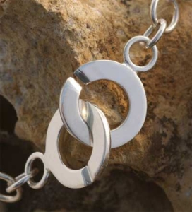Ring-ring-lock,diameter ca. 10 mm,925 Sterling Silver,1 pair,item number 3517A (application example).