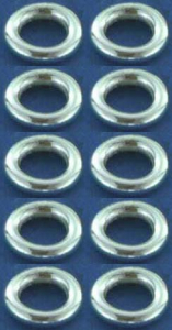 Rings,closed,Sterling Silver,thickness ca. 1,5 mm,Ø ca. 7 mm,10 pieces,item number 3571C-10.