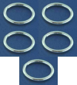 Ringe,geschlossen,925er Sterling Silber,Stärke ca. 1,5 mm,Ø ca. 14 mm,5 Stücke,Artikelnummer 3571J-5.