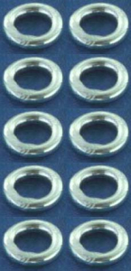 Rings,closed,Sterling Silver,thickness ca. 1 mm,Ø ca. 5 mm,10 pieces,item number 3572A-10.