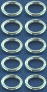 Rings,closed,Sterling Silver,thickness ca. 1 mm,Ø ca. 6 mm,10 pieces,item number 3572B-10